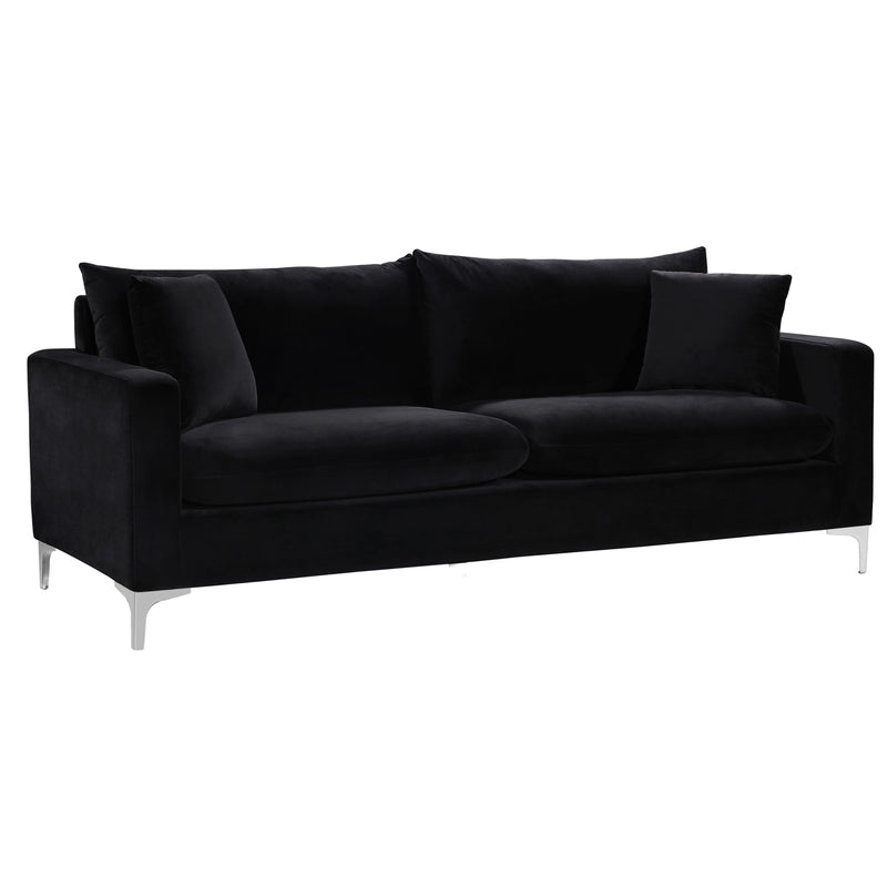 Meridian Naomi Black Velvet Sofa IMAGE 2