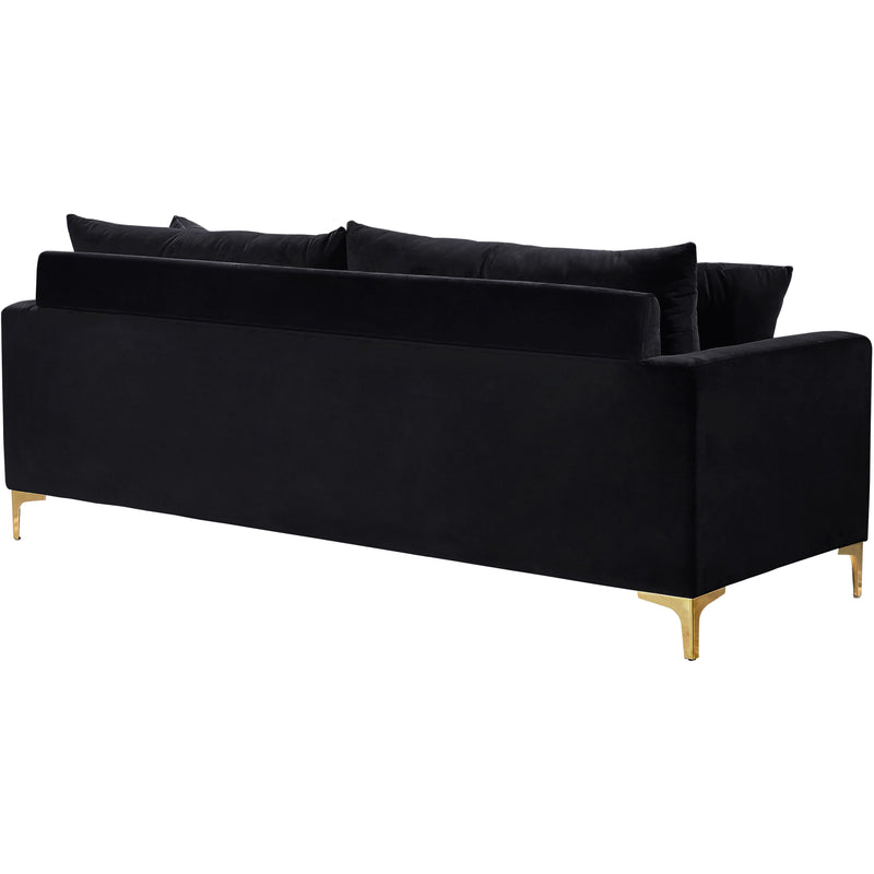 Meridian Naomi Black Velvet Sofa IMAGE 3