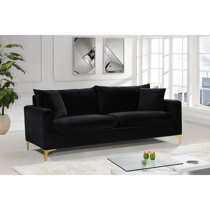 Meridian Naomi Black Velvet Sofa IMAGE 4