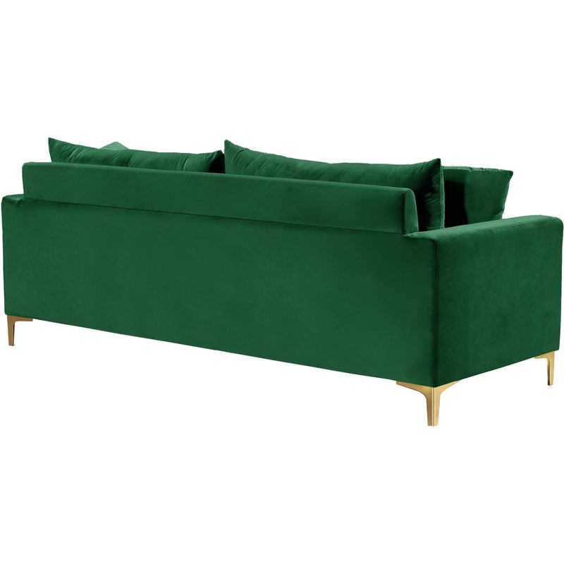 Meridian Naomi Green Velvet Sofa IMAGE 3