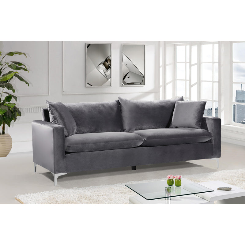 Meridian Naomi Grey Velvet Sofa IMAGE 5