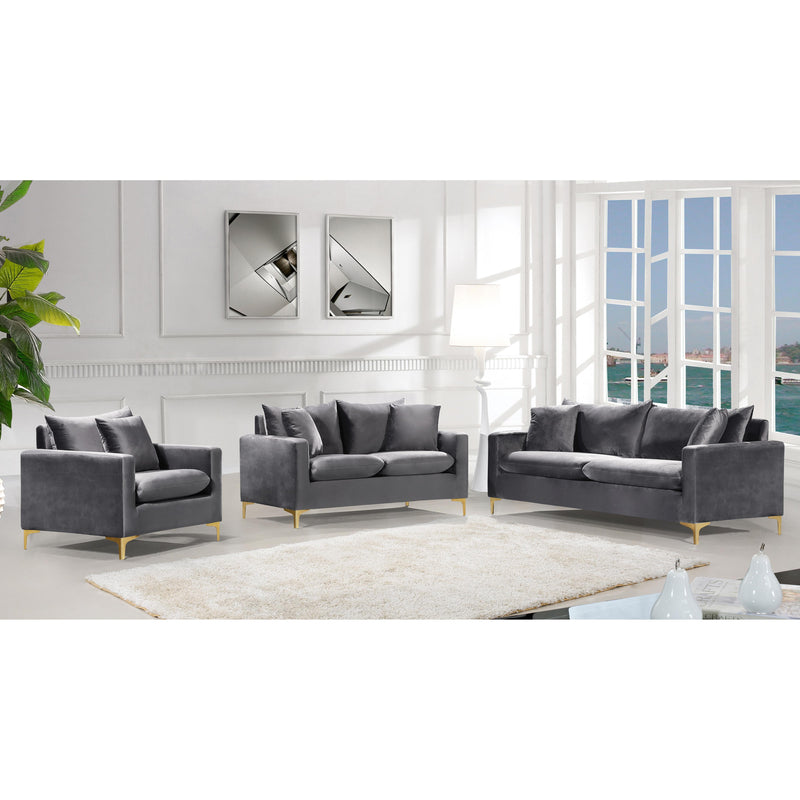 Meridian Naomi Grey Velvet Sofa IMAGE 6