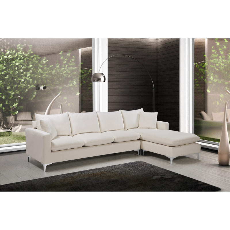 Meridian Naomi Cream Velvet 2pc. Reversible Sectional IMAGE 10