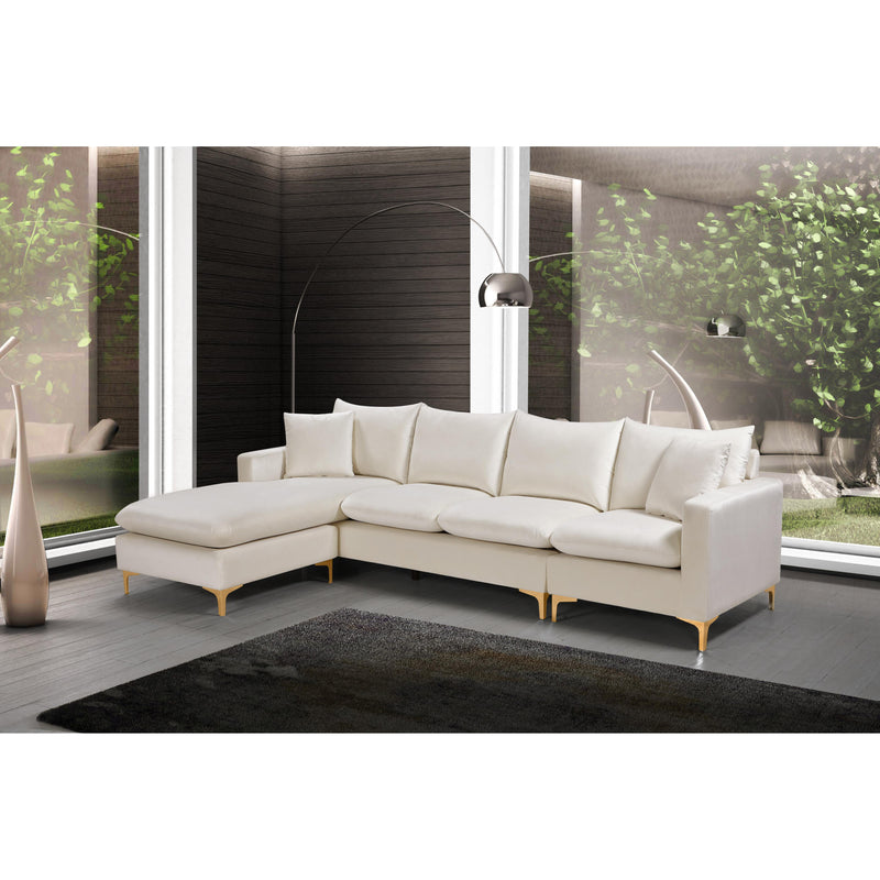 Meridian Naomi Cream Velvet 2pc. Reversible Sectional IMAGE 11