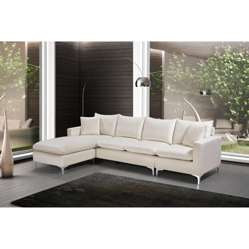 Meridian Naomi Cream Velvet 2pc. Reversible Sectional IMAGE 12