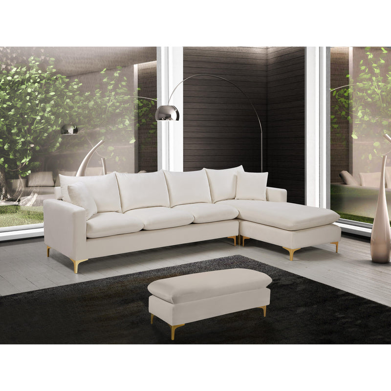 Meridian Naomi Cream Velvet 2pc. Reversible Sectional IMAGE 13