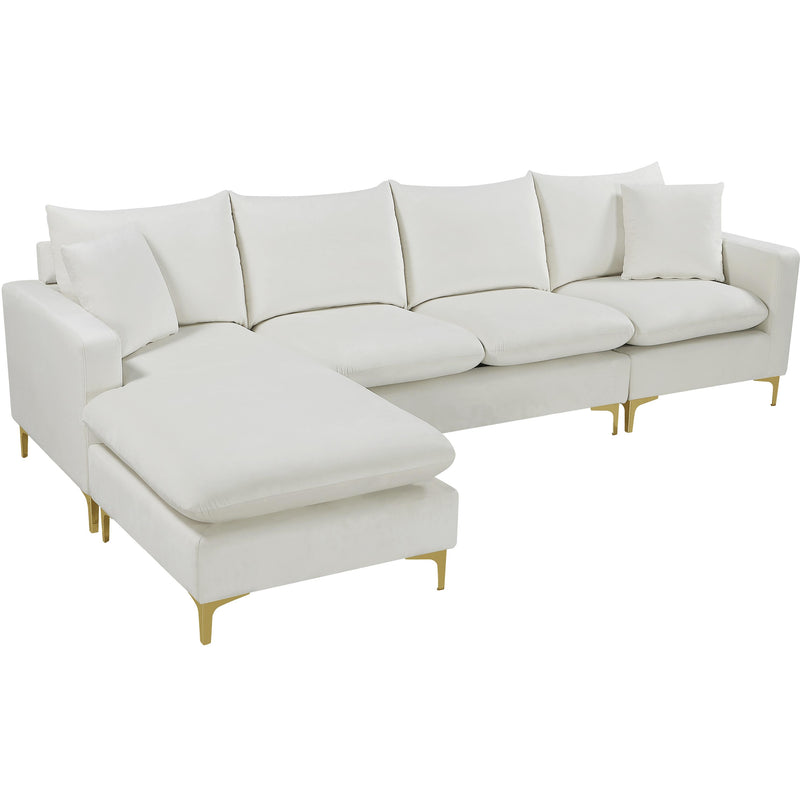 Meridian Naomi Cream Velvet 2pc. Reversible Sectional IMAGE 5