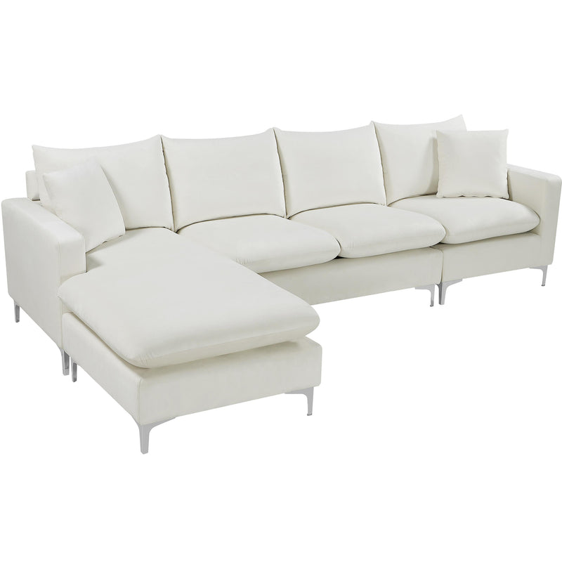 Meridian Naomi Cream Velvet 2pc. Reversible Sectional IMAGE 6