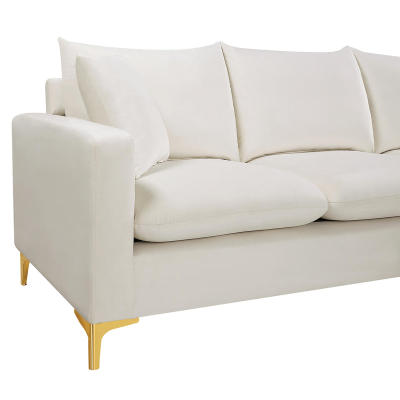 Meridian Naomi Cream Velvet 2pc. Reversible Sectional IMAGE 7