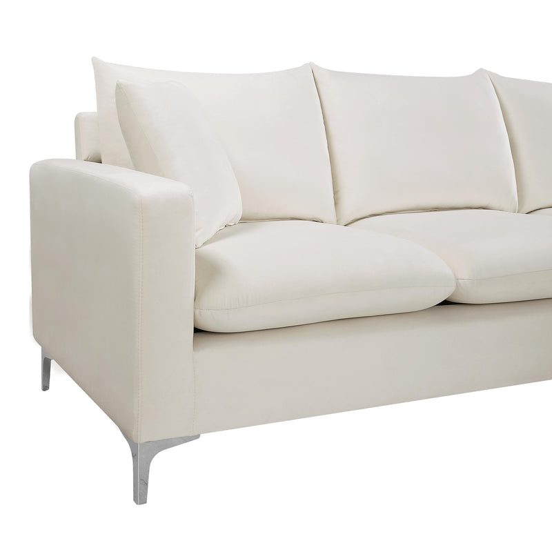 Meridian Naomi Cream Velvet 2pc. Reversible Sectional IMAGE 8