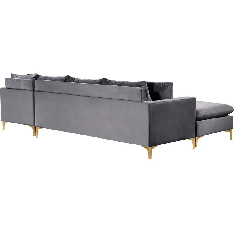 Meridian Naomi Grey Velvet 2pc. Reversible Sectional IMAGE 3