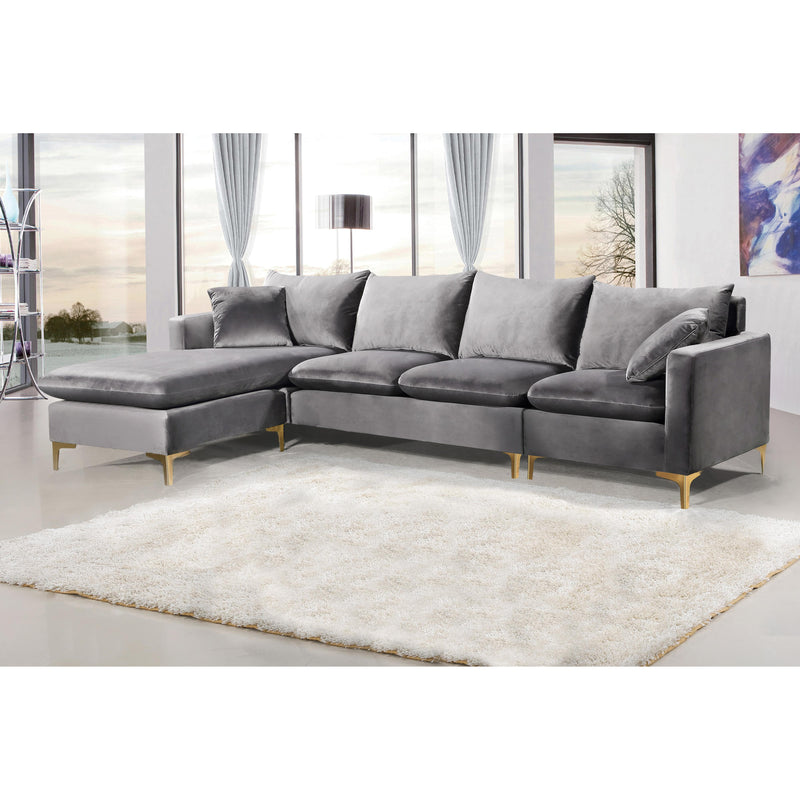 Meridian Naomi Grey Velvet 2pc. Reversible Sectional IMAGE 4