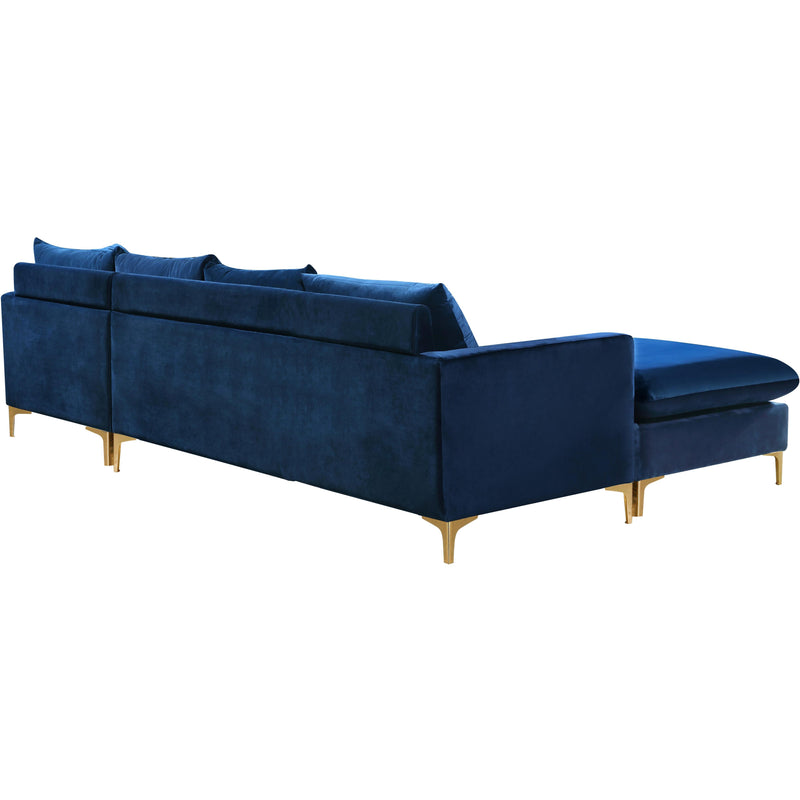 Meridian Naomi Navy Velvet 2pc. Reversible Sectional IMAGE 3