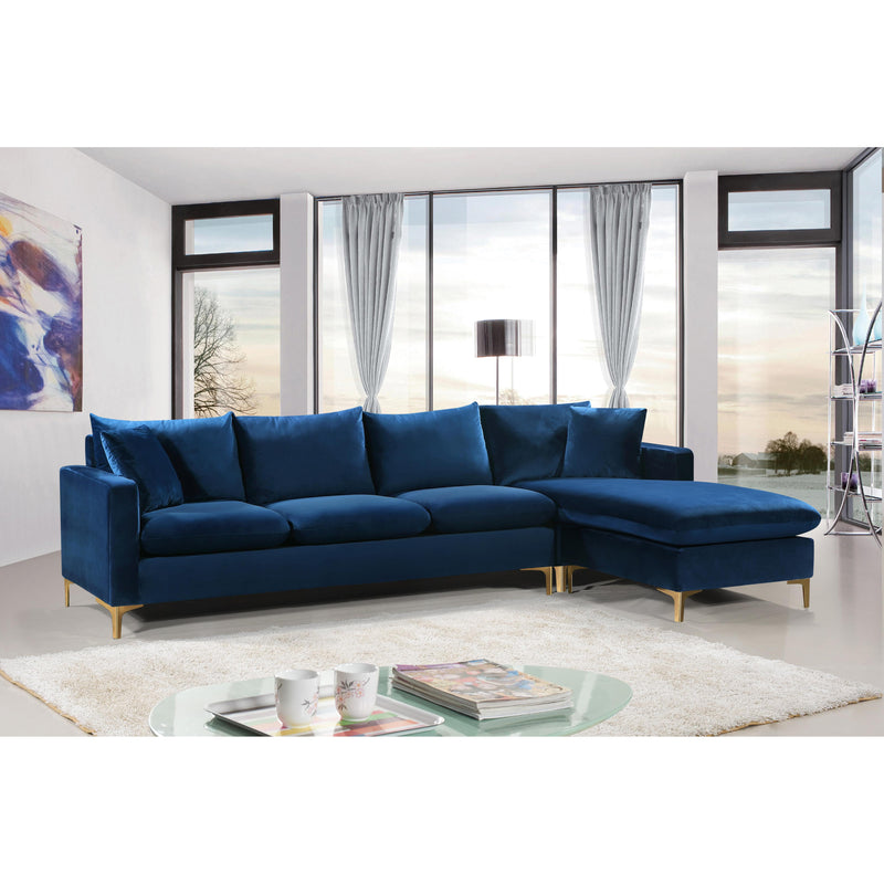 Meridian Naomi Navy Velvet 2pc. Reversible Sectional IMAGE 6