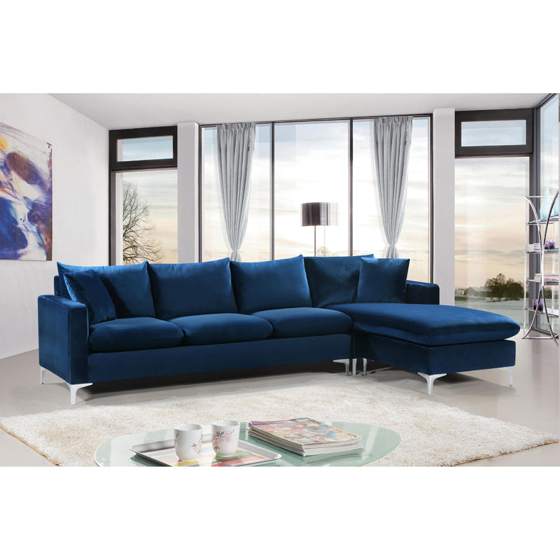 Meridian Naomi Navy Velvet 2pc. Reversible Sectional IMAGE 7