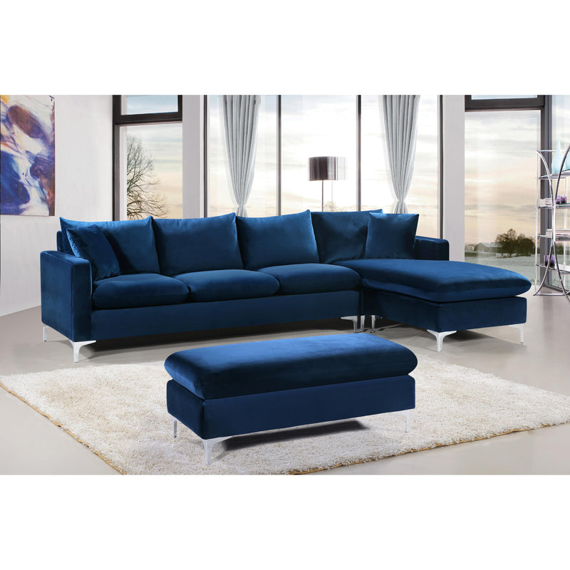 Meridian Naomi Navy Velvet 2pc. Reversible Sectional IMAGE 8