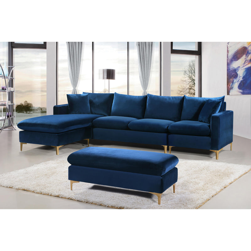 Meridian Naomi Navy Velvet 2pc. Reversible Sectional IMAGE 9