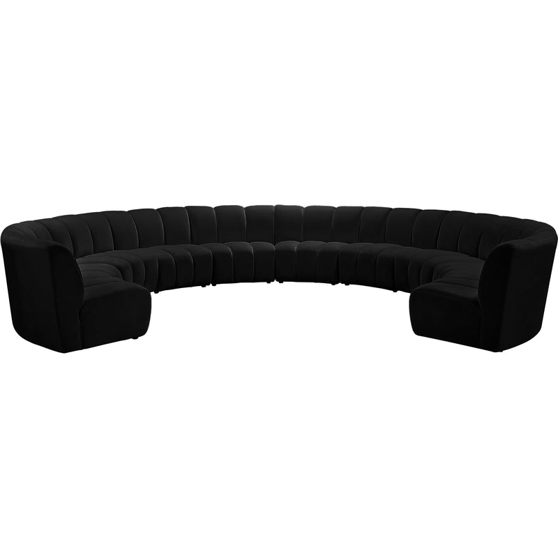 Meridian Infinity Black Velvet 10pc. Modular Sectional IMAGE 1