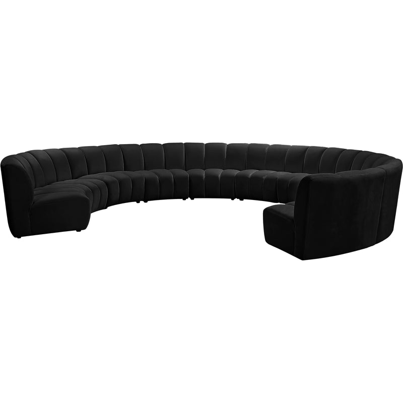 Meridian Infinity Black Velvet 10pc. Modular Sectional IMAGE 2