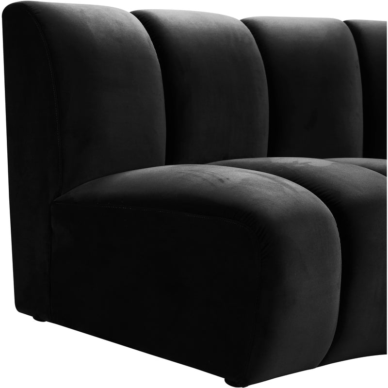 Meridian Infinity Black Velvet 10pc. Modular Sectional IMAGE 6