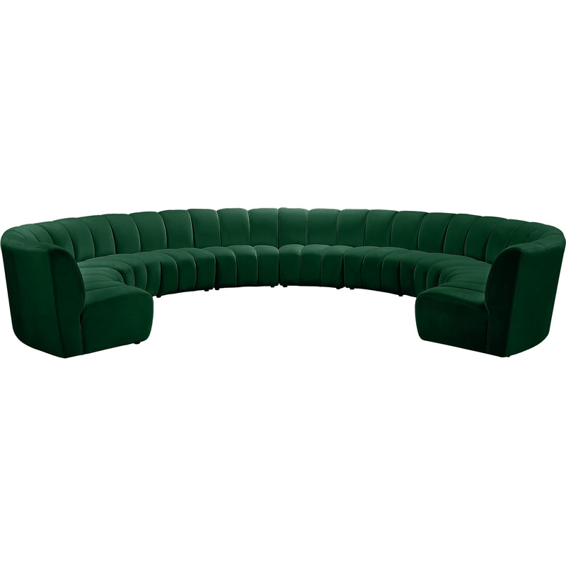 Meridian Infinity Green Velvet 10pc. Modular Sectional IMAGE 1