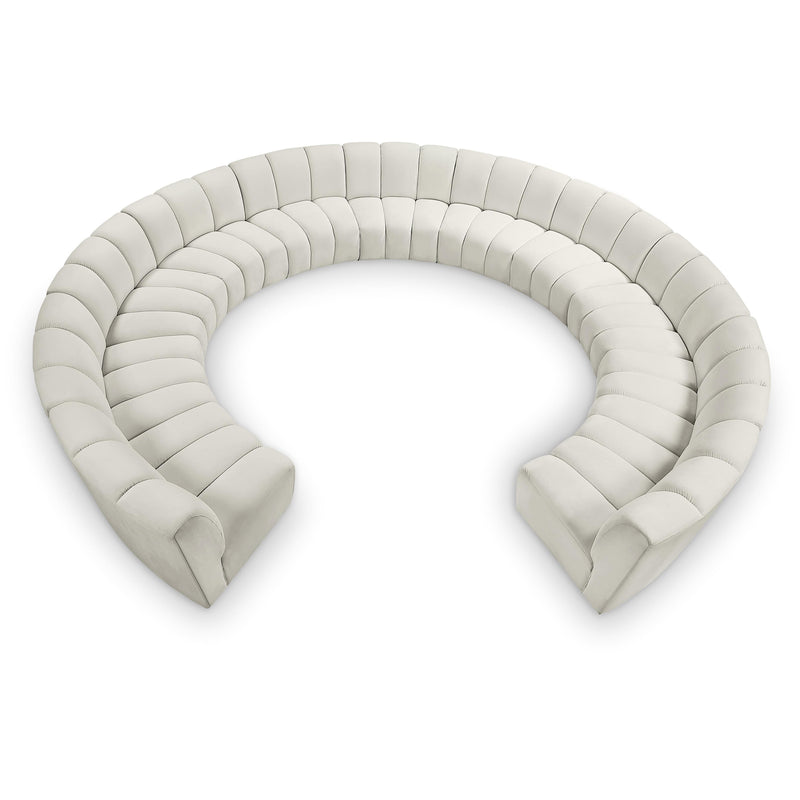 Meridian Infinity Cream Velvet 11pc. Modular Sectional IMAGE 1