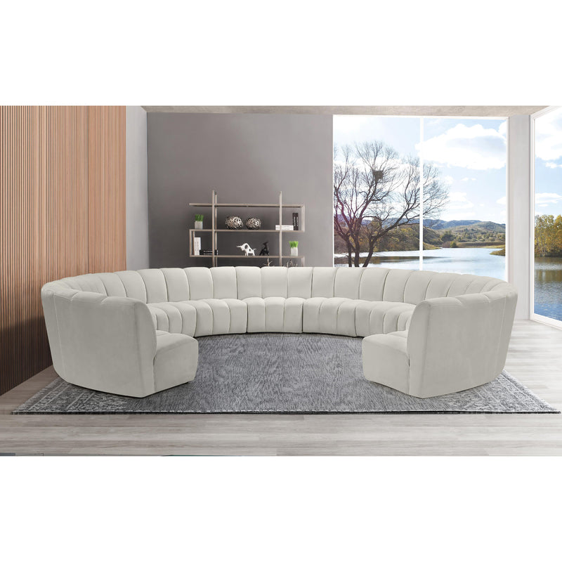 Meridian Infinity Cream Velvet 11pc. Modular Sectional IMAGE 2