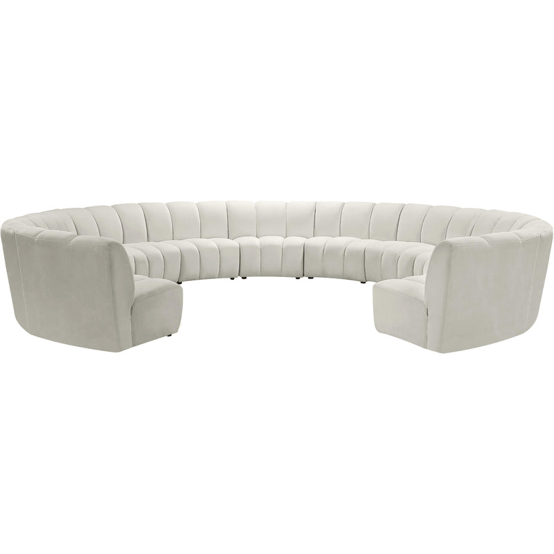 Meridian Infinity Cream Velvet 11pc. Modular Sectional IMAGE 4