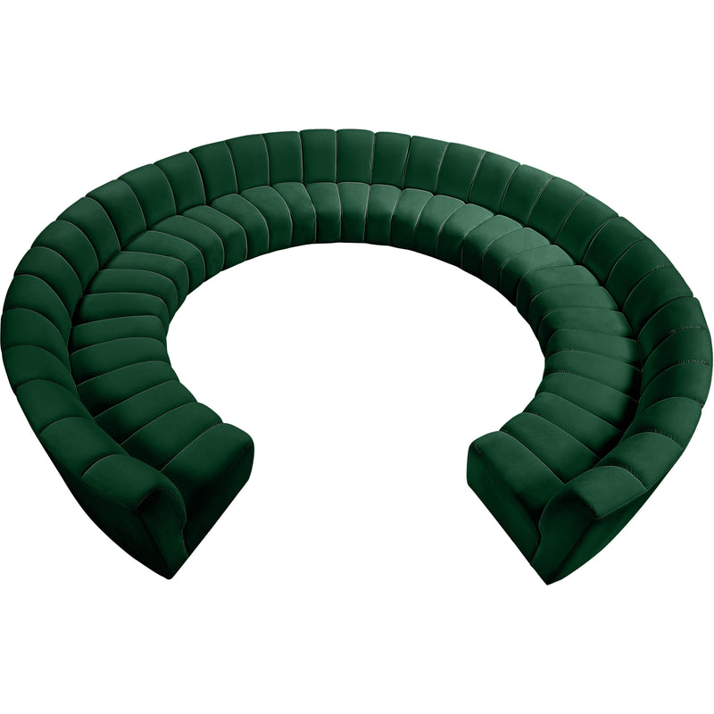 Meridian Infinity Green Velvet 11pc. Modular Sectional IMAGE 1