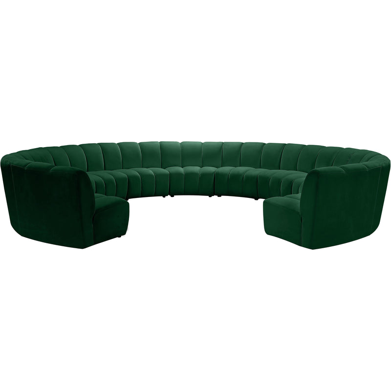 Meridian Infinity Green Velvet 11pc. Modular Sectional IMAGE 2