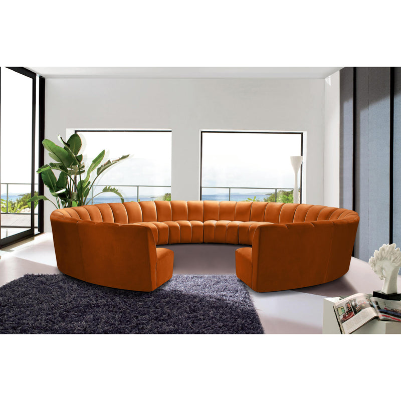 Meridian Infinity Cognac Velvet 12pc. Modular Sectional IMAGE 10