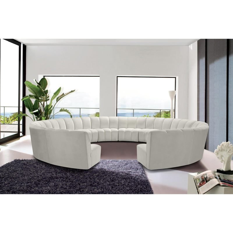 Meridian Infinity Cream Velvet 12pc. Modular Sectional IMAGE 9