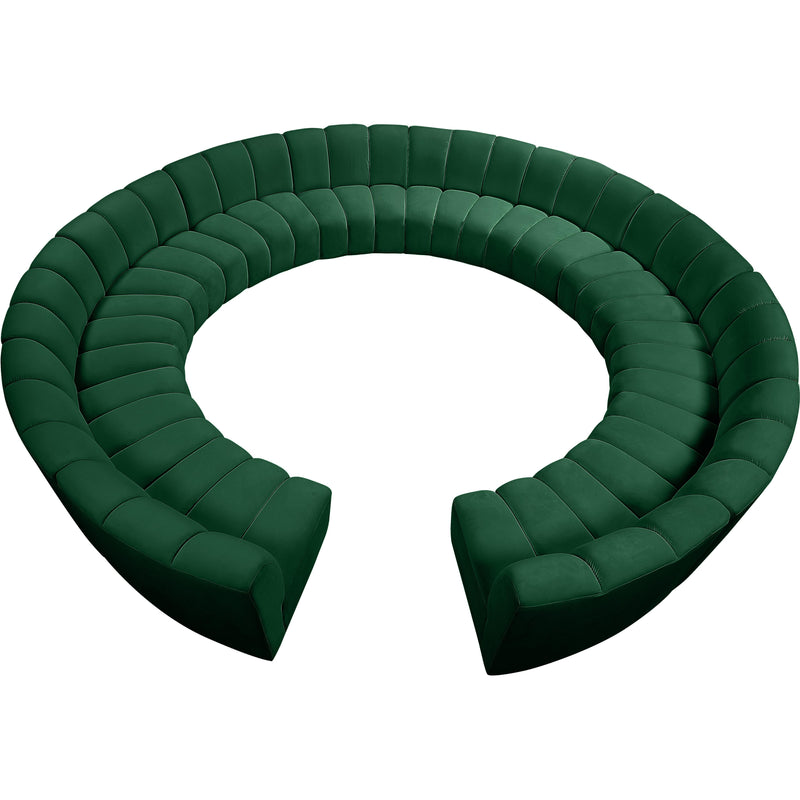 Meridian Infinity Green Velvet 12pc. Modular Sectional IMAGE 1