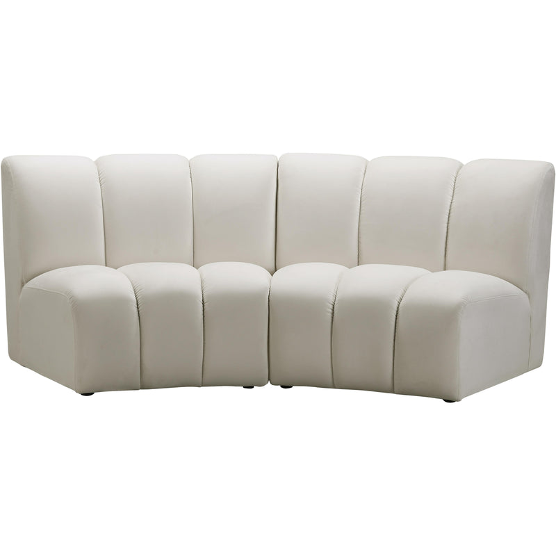 Meridian Infinity Cream Velvet 2pc. Modular Sectional IMAGE 1