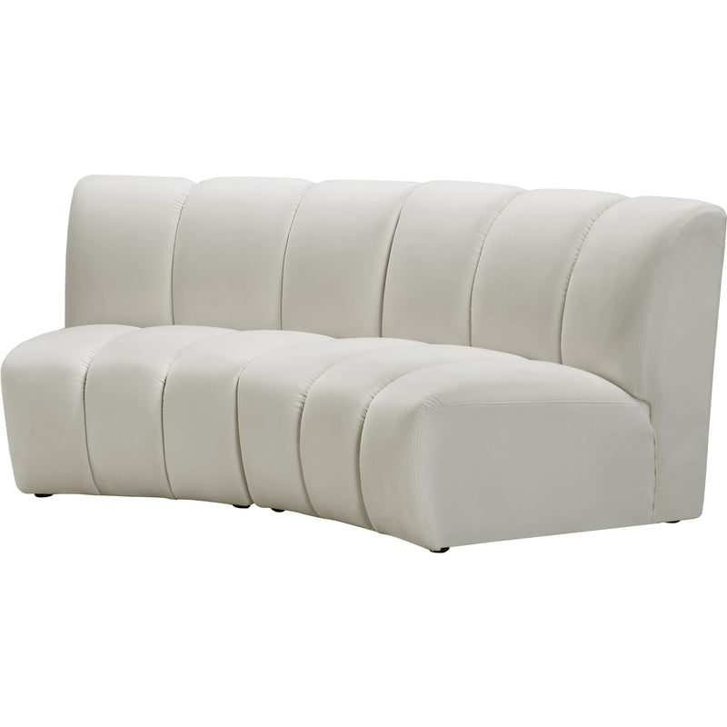 Meridian Infinity Cream Velvet 2pc. Modular Sectional IMAGE 2