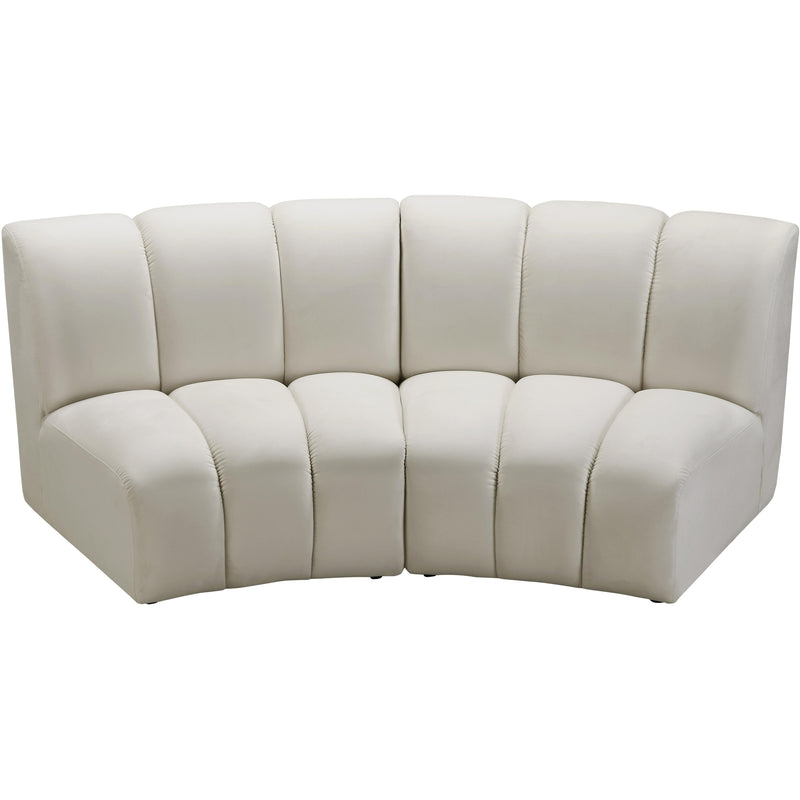 Meridian Infinity Cream Velvet 2pc. Modular Sectional IMAGE 3