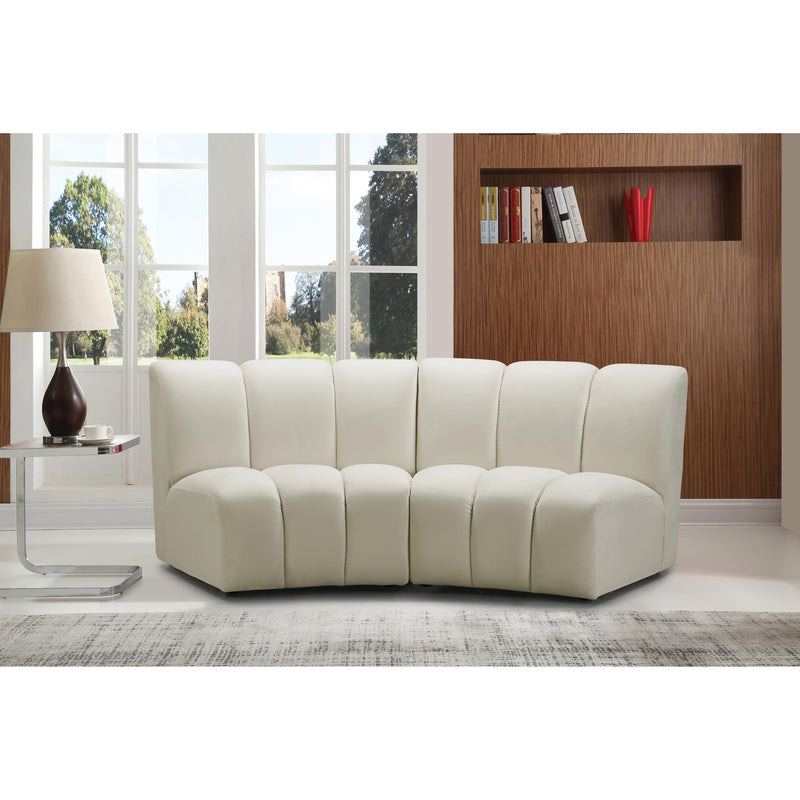 Meridian Infinity Cream Velvet 2pc. Modular Sectional IMAGE 9