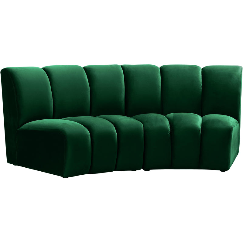 Meridian Infinity Green Velvet 2pc. Modular Sectional IMAGE 2