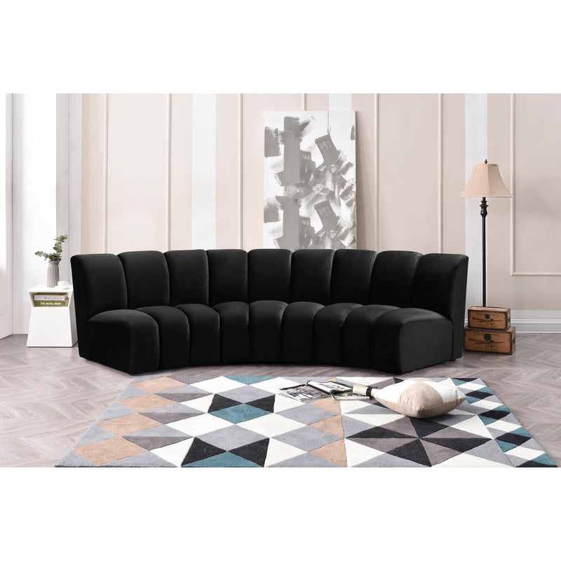 Meridian Infinity Black Velvet 3pc. Modular Sectional IMAGE 10