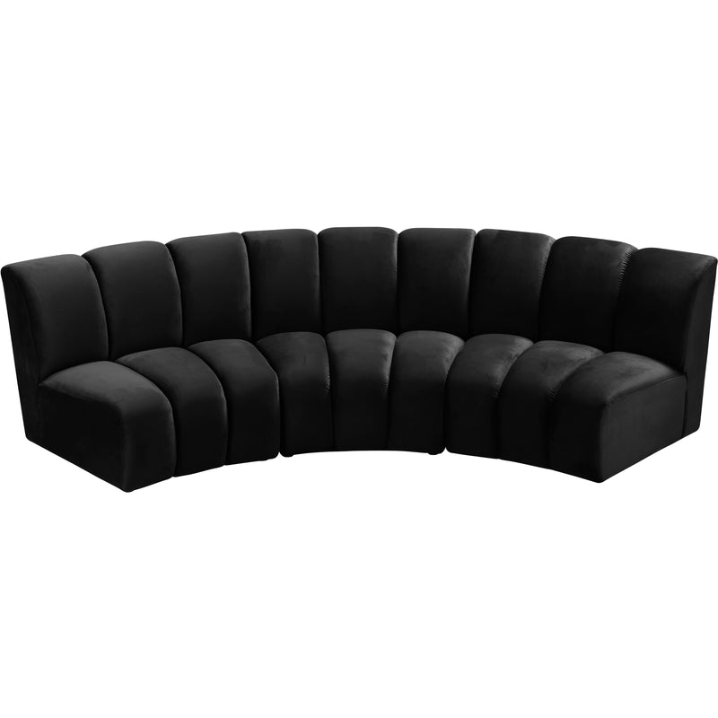 Meridian Infinity Black Velvet 3pc. Modular Sectional IMAGE 3