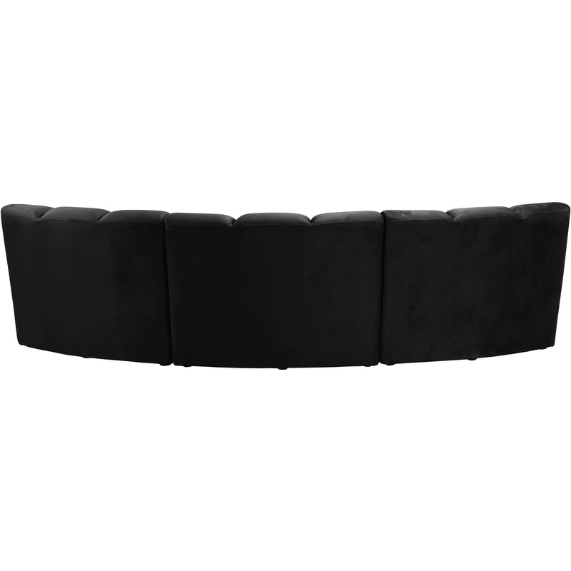 Meridian Infinity Black Velvet 3pc. Modular Sectional IMAGE 4