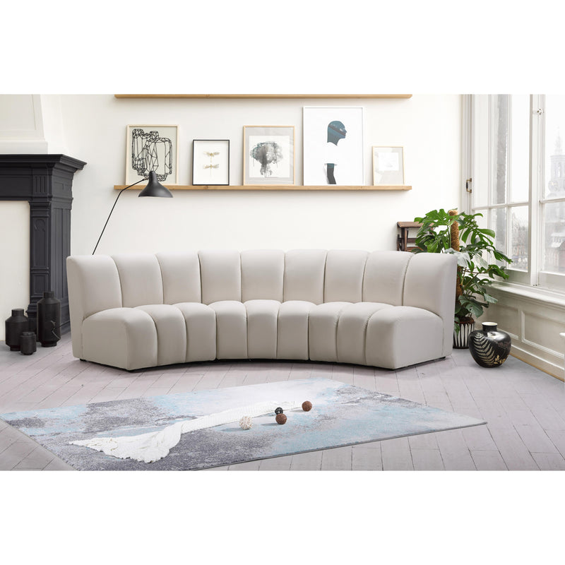 Meridian Infinity Cream Velvet 3pc. Modular Sectional IMAGE 2