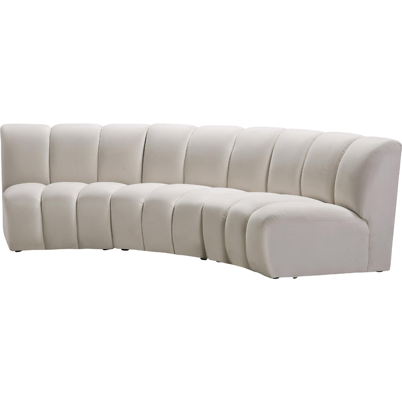 Meridian Infinity Cream Velvet 3pc. Modular Sectional IMAGE 3