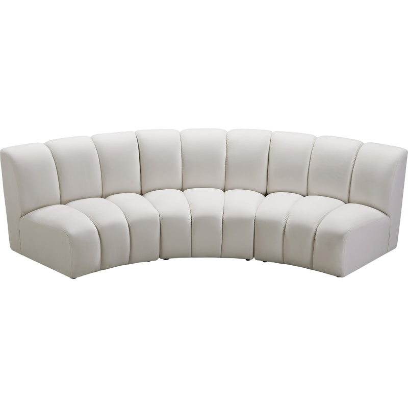 Meridian Infinity Cream Velvet 3pc. Modular Sectional IMAGE 5