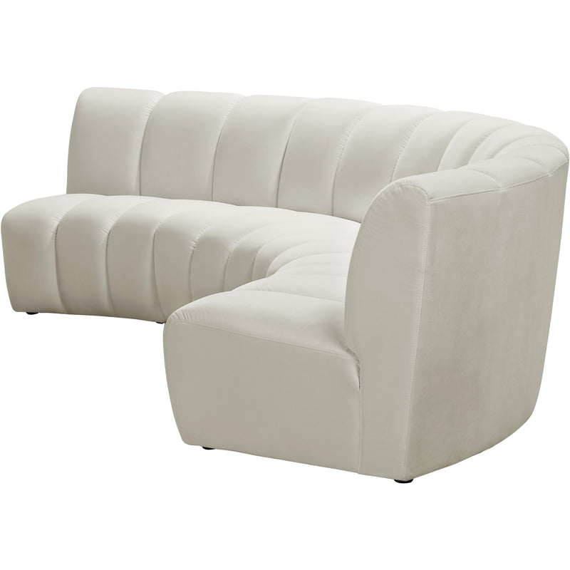 Meridian Infinity Cream Velvet 3pc. Modular Sectional IMAGE 6