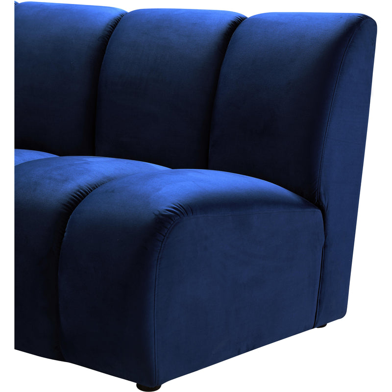 Meridian Infinity Navy Velvet 3pc. Modular Sectional IMAGE 5