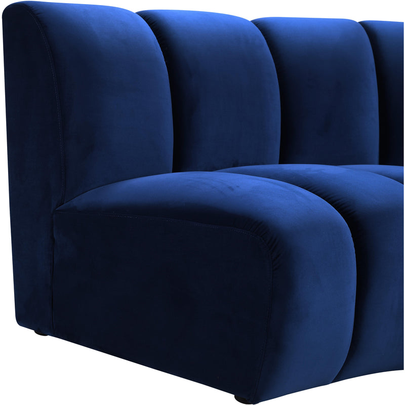 Meridian Infinity Navy Velvet 3pc. Modular Sectional IMAGE 6