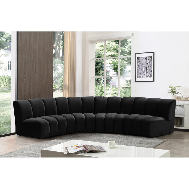 Meridian Infinity Black Velvet 4pc. Modular Sectional IMAGE 11