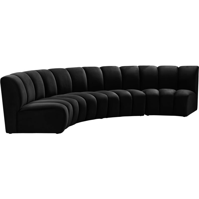 Meridian Infinity Black Velvet 4pc. Modular Sectional IMAGE 3