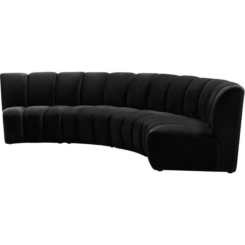 Meridian Infinity Black Velvet 4pc. Modular Sectional IMAGE 4